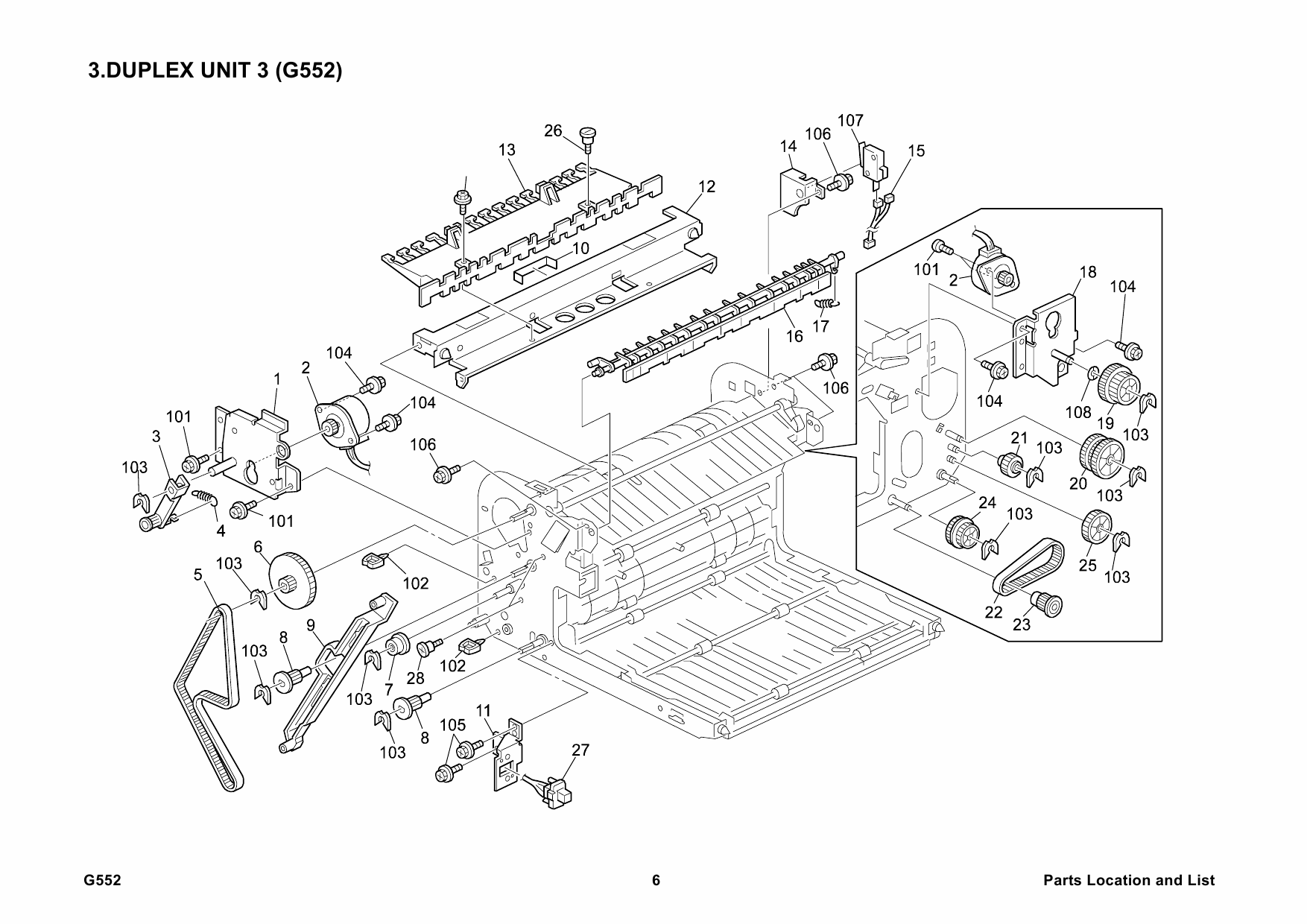 RICOH Options G552 DUPLEX-UNIT Parts Catalog PDF download-4